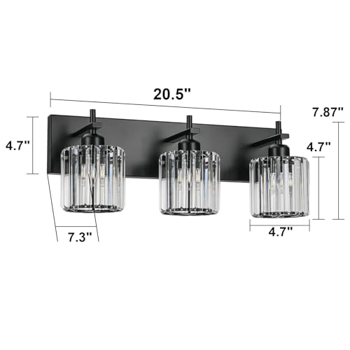 Black Crystal Bathroom Vanity Lights