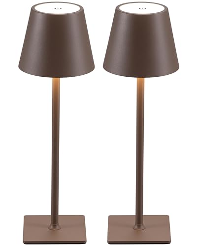 2 Pack Cordless Brown Table Lamps (2 Count)
