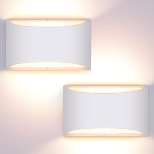 2 Pack Modern LED Wall Sconce Hardwired Indoor Wall Lights Up and Down Wall Mount Light Fixture for Living Room Bedroom Corridor Hallway Conservatory Warm White 3000K (2 Count)