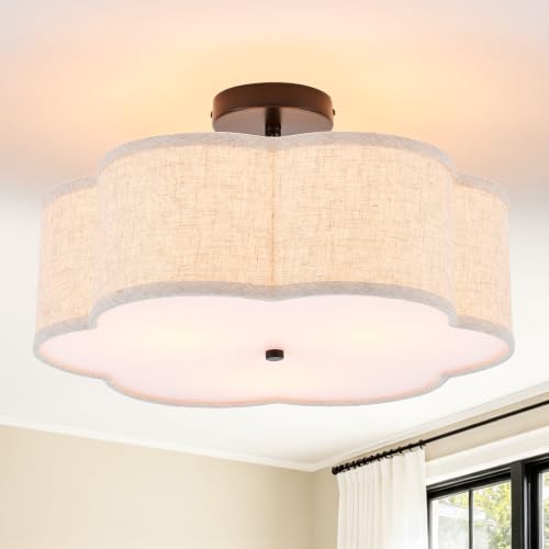 18" Black Semi Flush Mount Ceiling Light