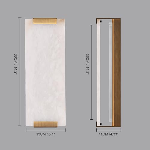 14.2 in Brass Alabaster Wall Sconces