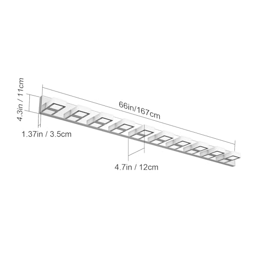 66inch Chrome Bathroom Vanity Lights Stainless Steel Acrylic LED Modern Chrome Bathroom Wall Lighting Fixtures
