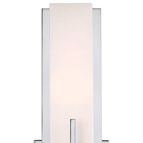 Midtown 15" High White Glass Chrome Modern Wall Mount Sconce Light Fixture