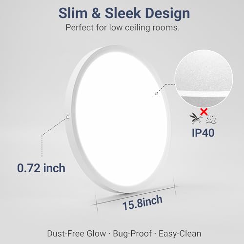 6 Pack 15.8Inch 3520LM LED Flush Mount Ceiling Light (6 Count)