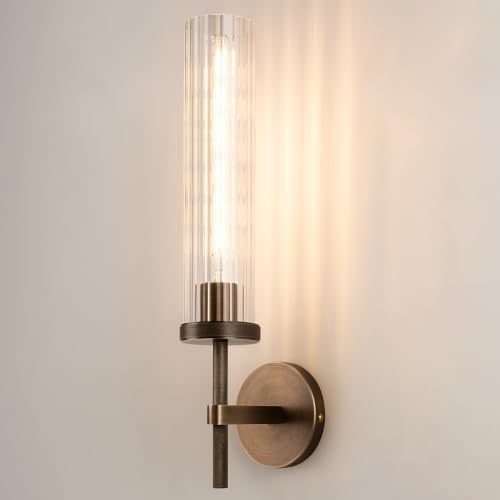 19.5" Knurled‑Craft Hardwired Bronze Wall Sconce