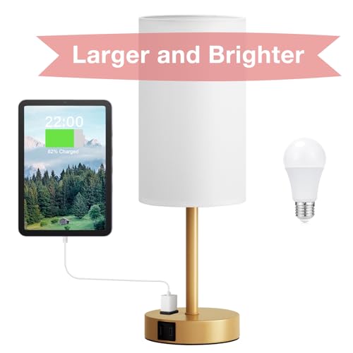 17.4" Gold Lamp for Bedroom