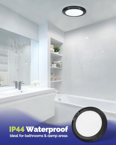 10000mAh Rechargeable Ceiling Light Black Waterproof Shower Lights