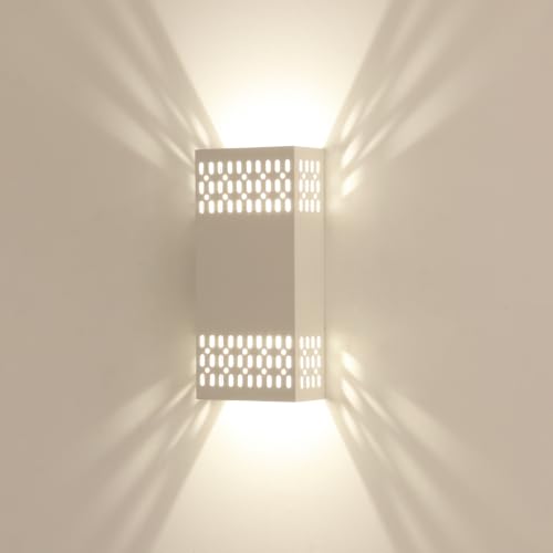 10.2" White Indoor Outdoor Hardwired Modern LED Wall Sconce (White - Cutout Design / 1 pack)