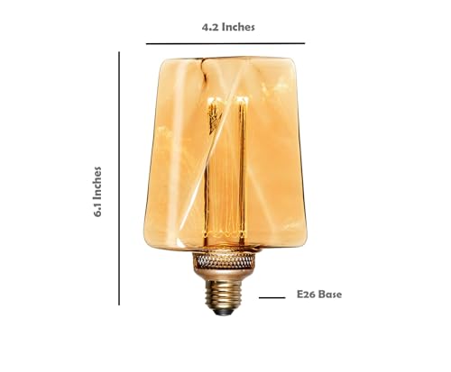 Decorative Light Bulb ICE Style Shaped E26 Edison Bulb Medium Base (2 Count)