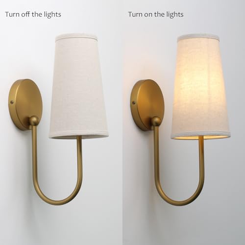 Set of 2 Linen Fabric Wall Sconces (2 Count)