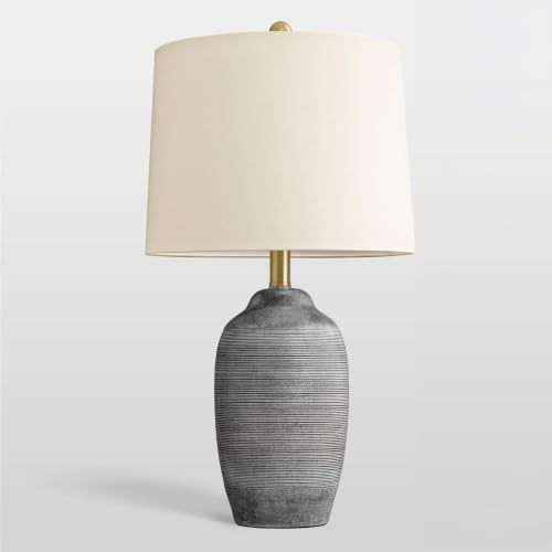 24.5" Ceramic Rustic Lamp for Living Room with Pre