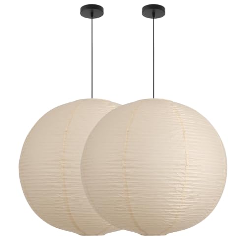 Large Paper Pendant Light with Cord and Canopy (2 Count)