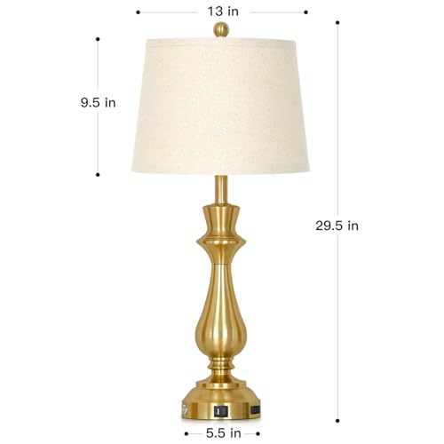 Modern Gold Table Lamps Set of 2 for Living Room