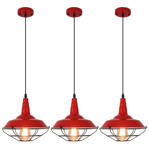 Farmhouse Red Pendant Light (3 Count)