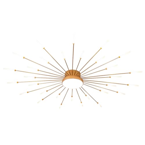 50.4" Ceiling Light Modern Flower Shape Ceiling Lamp for Living Room Dining Room Semi Flush Mount Metal Acrylic Sputnik Firework Petal LED Lighting Fixture