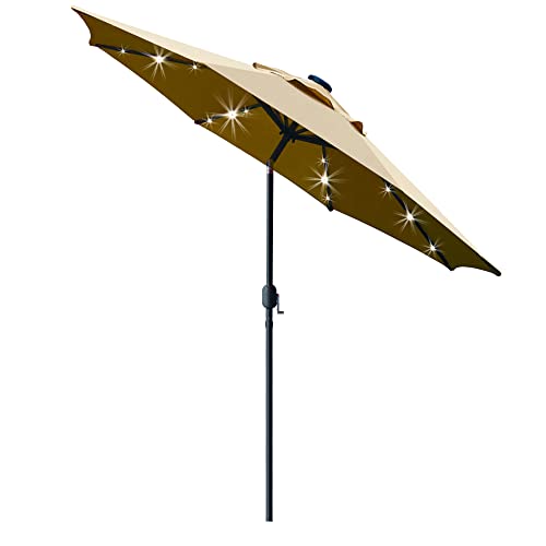 9' Solar LED Patio Umbrella