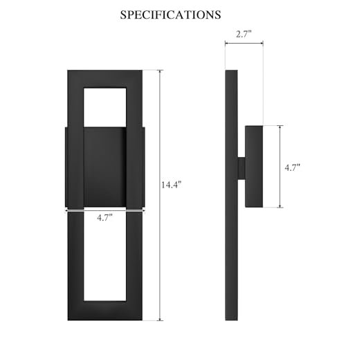 14" Modern Outdoor Wall Lights 2 Packs (2 Count)