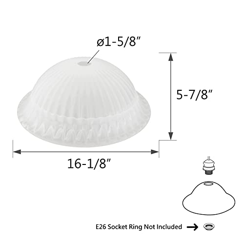 23512-11,Alabaster/Amber 2-Tone Replacement Glass Shade for Medium Base Socket Torchiere Lamp, Swag Lamp and Pendant,16-1/8" Diameter x 5-7/8" High