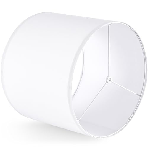 Pure White Drum Lamp Shades Set of 2 Large Lampshade 16``Top x 16``Bottom x 12``High (2 Count)
