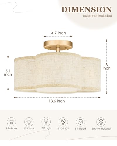 Gold Semi Flush Mount Ceiling Lights