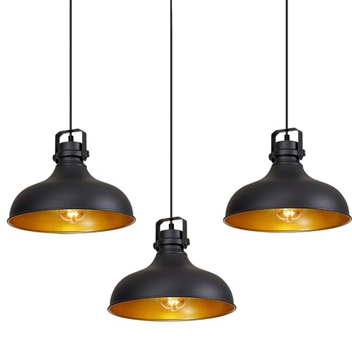Black Farmhouse Pendant Lights Kitchen Island Fixtures (3 Count)