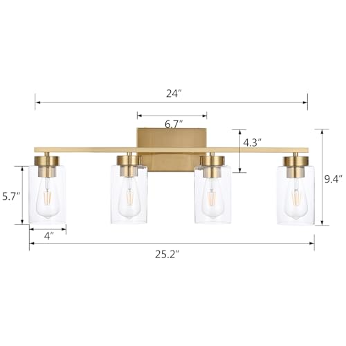 4 Light Bathroom Vanity Light Fixtures (4 Count)