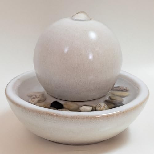 Sunnydaze 7" Indoor Ceramic Tabletop Fountain with Orb