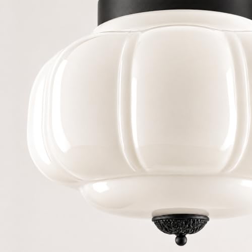 Milk Glass Flush Ceiling Light