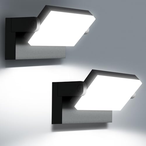 60W Outdoor LED Wall Light 360° Rotatable Panel 5000K IP65 2Pack