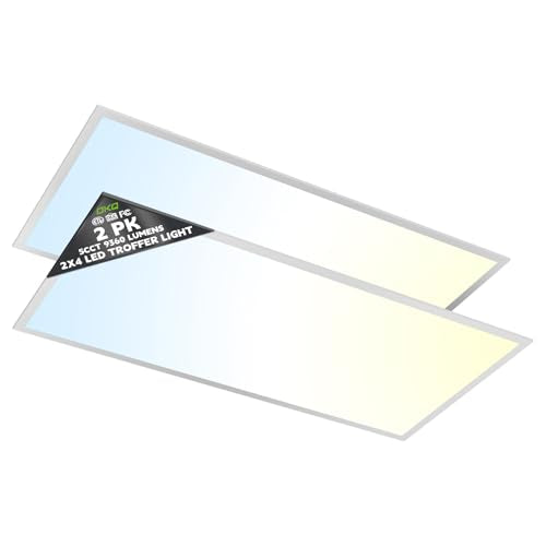 2x4 LED Flat Panel Light Drop Ceiling Office Fixture (2 Count)