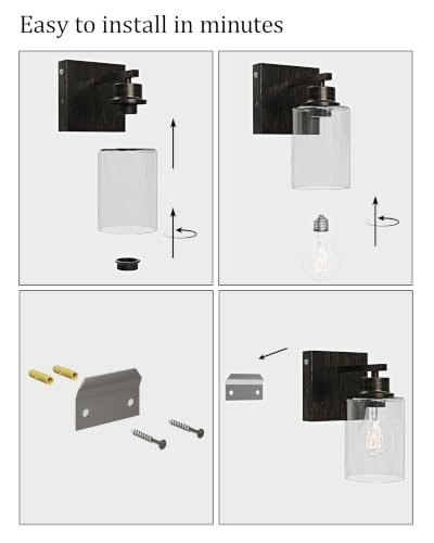 Wireless Battery Operated Wall Sconce Set of 2 with Remote Control