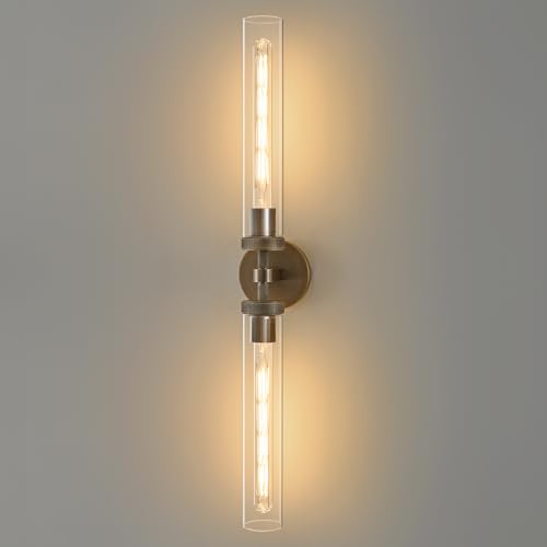 Knurled Brass Bathroom Wall Sconce
