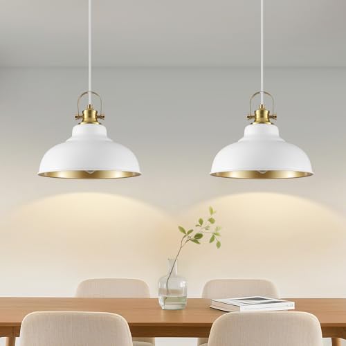 White and Gold Pendant Light (2 Count)