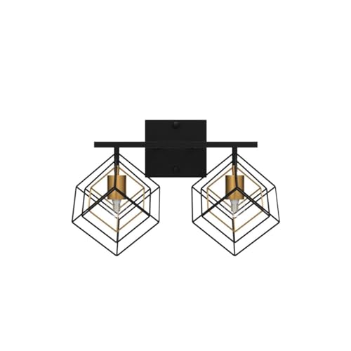 Bathroom Vanity Light with 2 Bulbs Bathroom Light Fixtures Over Mirror with 2 Rotatable Cube Shades Modern Wall Mounted Matte Black