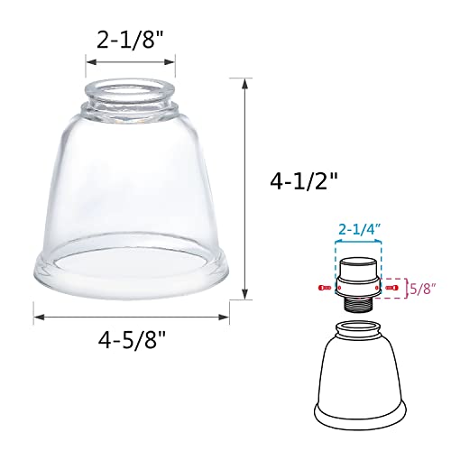 23127 4 Contemporary Clear Ceiling Fan Replacement Glass Shade (4 Count)