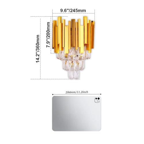 Crystal Wall Sconce Lights 3 Tiers Crystal Wall Lamp