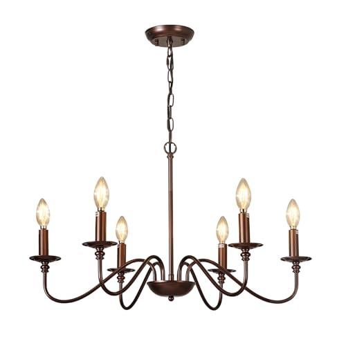 Farmhouse Chandelier for Dining Room (6 Count)
