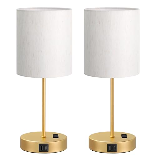17.6" Gold Touch Lamps for Bedroom Set of 2 (2 Count)