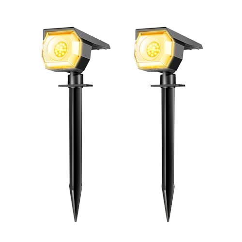 2 Pack Solar Spot Lights Outdoor Waterproof (2 Count)