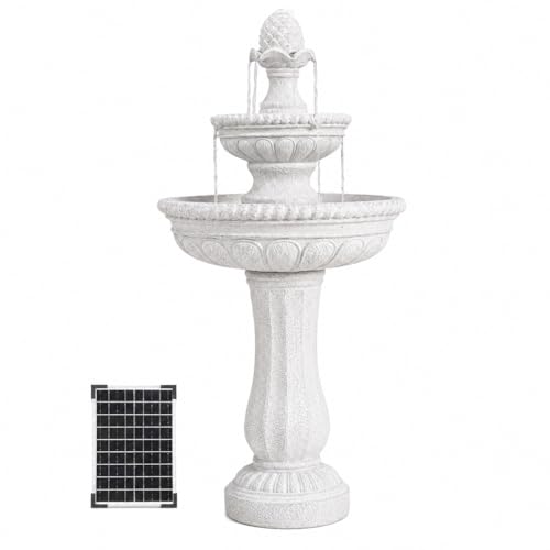 39" 2 Tier Outdoor Freestanding Solar Water Fountain
