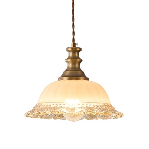 Glass Pendant Lights Modern Pendant Lighting Fixtures Hanging Lamp for Kitchen Island Bedroom Dining Room Coffee Shop Hallway Brown and Brass