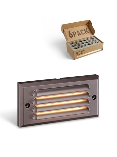 6 Pack 5CCT 6 Inch Low Voltage LED Step Lights Outdoor (6 Count)