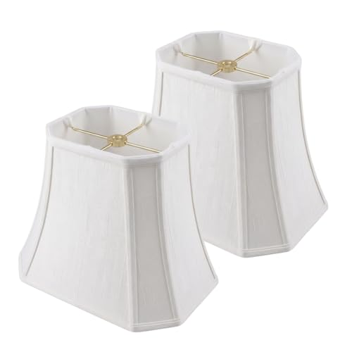 BSO-710-12WH-2 Rectangle Cut Corner Basic Lamp Shade, (5x6.5) x (8x12) x 10, White, 2-Pack (2 Count)