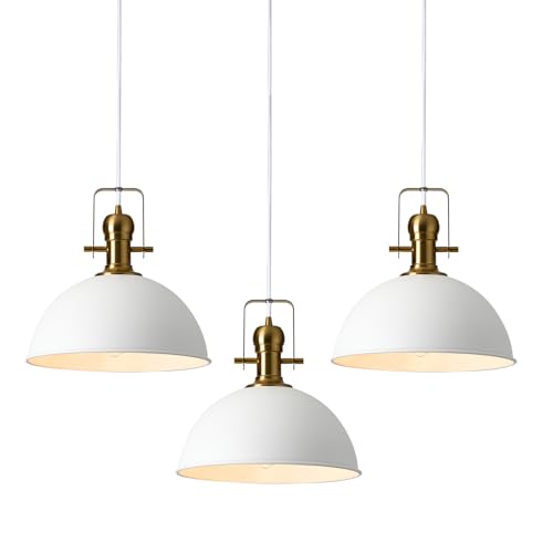 12 Inch Sandy White Modern Pendant Light for Kitchen Island 3 Pack (3 Count)