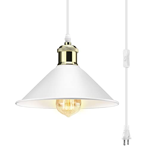 White Plug in Pendant Light