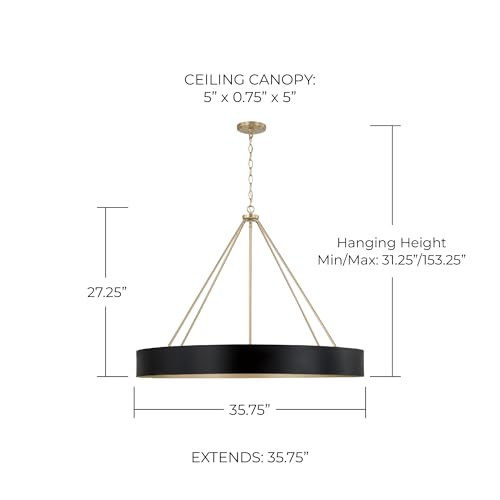 Capital Lighting 453061RK Weller Modern Metal Cylindrical Chandelier