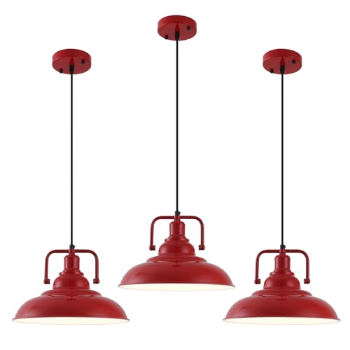 Red Farmhouse Pendant Lights 3 Packs (3 Count)