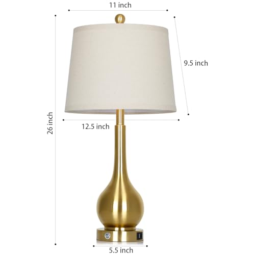 26" Gold Table Lamp for Living Room Single