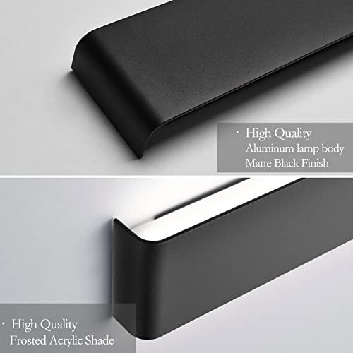39.3inch Modern Black Vanity Light Fixtures LED Bathroom Wall Light Up and Down Bathroom Lighting Fixtures Cold White Light 6000K