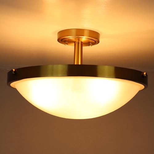 Modern Gold Semi Flush Mount Ceiling Light 16